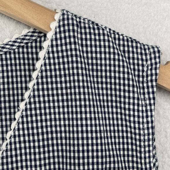 AMANDA STEWART Tank Top XL Intimates Gingham Check Sleep Lounge Cotton Gray VTG - Picture 8 of 12